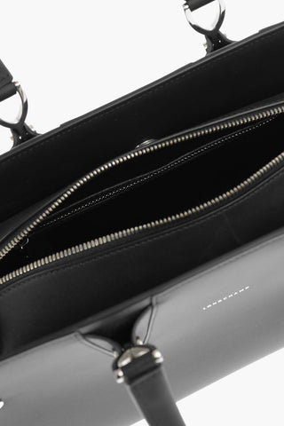 Leather Handbag With Magnetic Closure Inserts