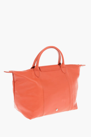 Zipped Closure Leather LE PLIAGE Tote Bag