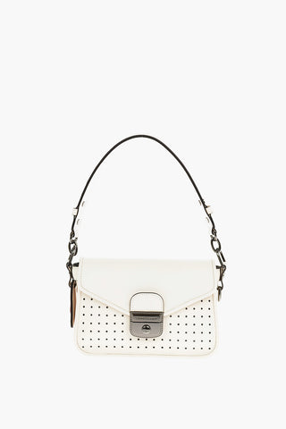 Removable Shoulder Strap Perforated Leather Shoulder Bag