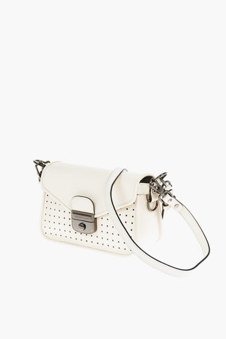 Removable Shoulder Strap Perforated Leather Shoulder Bag