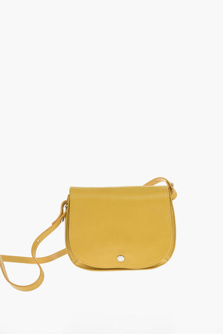 Snap Button Textured Leather EPURE Shoulder Bag