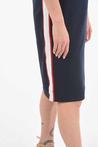 PENN-RICH Contrasting Side Band Sleeveless F-WARM-UP Bodycon Dress