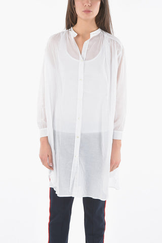 See-through Cotton Oversized Shirt with Matching Tank Top