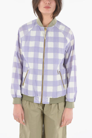 Gingham Check CHEMUNG Bomber with Golden Zipper 