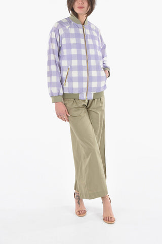 Gingham Check CHEMUNG Bomber with Golden Zipper 
