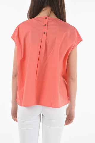 Short Sleeve Popeline Cotton Blouse