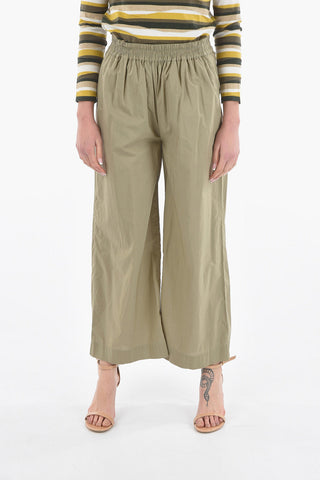 Pantaloni in Popeline di Cotone con Elastico in Vita