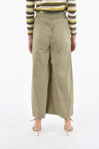 Pantaloni in Popeline di Cotone con Elastico in Vita