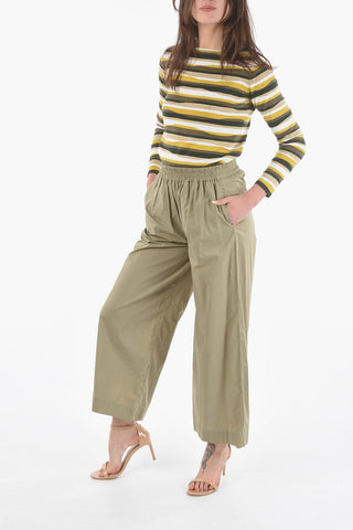 Pantaloni in Popeline di Cotone con Elastico in Vita