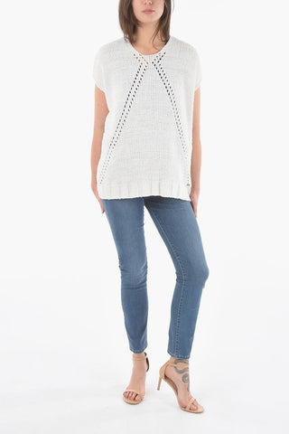 Perforated Crew-Neck Sweater