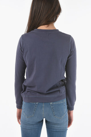 PENN-RICH T-shirt Girocollo in Doppio Tessuto con Dettaglio Argyle