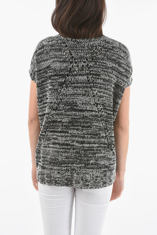 Two-Tone Crew-Neck Maxi Sweater