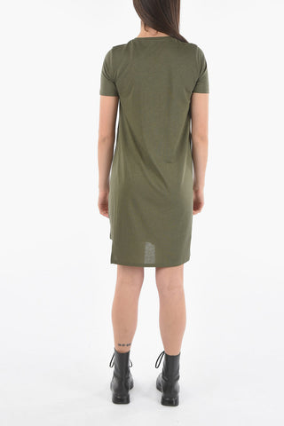 Tee Dress Girocollo FLUID con Spacco Laterale e Sottoveste interna