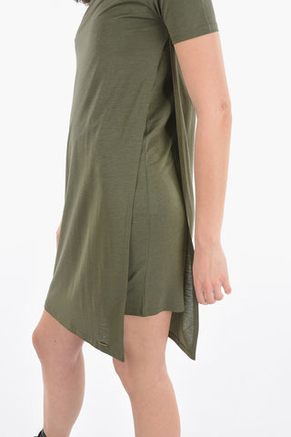 Tee Dress Girocollo FLUID con Spacco Laterale e Sottoveste interna