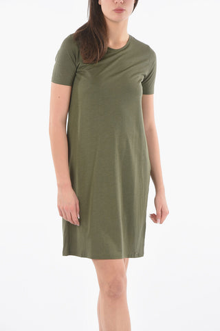 Tee Dress Girocollo FLUID con Spacco Laterale e Sottoveste interna