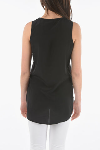 Side Splits Oversized Top with Breast Pocket