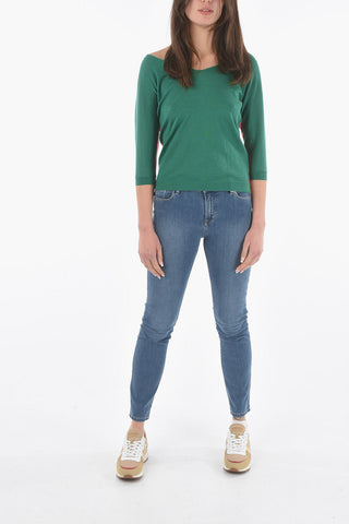 Maglia in Cashmere e Seta con Righe sul Retro