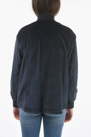 Bomber Imbottito MARSH in Velour con Tasche ad Aletta