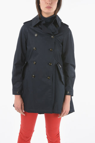 Solid Color Double Breasted Trench