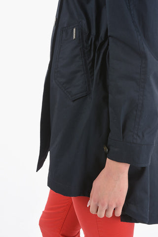 Solid Color Double Breasted Trench