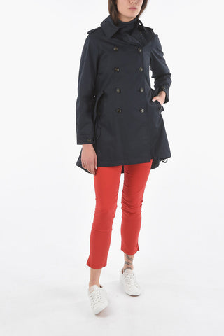 Solid Color Double Breasted Trench