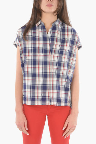 Maxi Checked Tunic with Johnny Collar