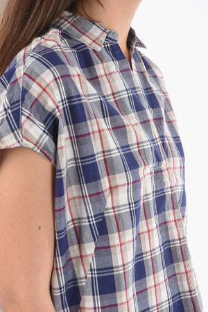Maxi Checked Tunic with Johnny Collar