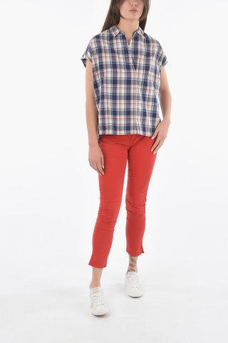 Maxi Checked Tunic with Johnny Collar