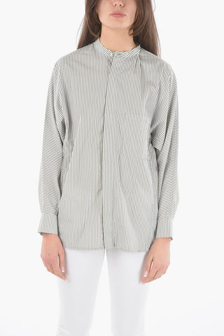 Oversized gestreiftes Hemd mit Tasche