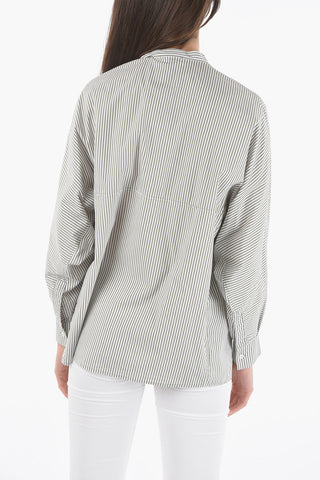 Oversized gestreiftes Hemd mit Tasche