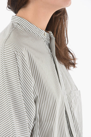 Oversized gestreiftes Hemd mit Tasche