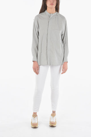 Oversized gestreiftes Hemd mit Tasche