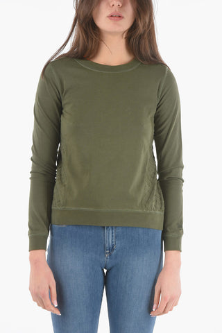 PENN-RICH T-Shirt a Manica Lunga in Doppio Tessuto con Dettagli Argyle