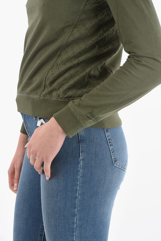 PENN-RICH T-Shirt a Manica Lunga in Doppio Tessuto con Dettagli Argyle