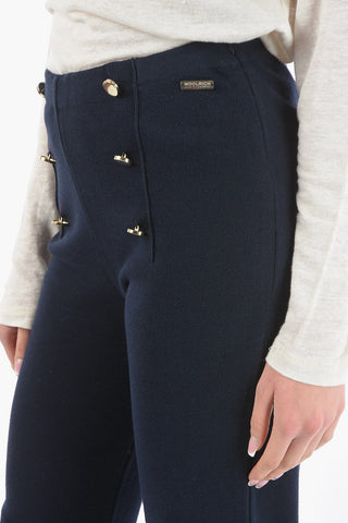 Pantaloni Palazzo MILANO STITCH in Maglia con Bottoni Decorativi Dorati