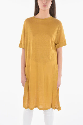 Side Split Flax SLUB Maxi T-Shirt