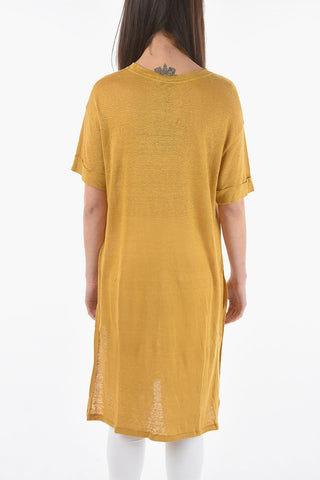 Side Split Flax SLUB Maxi T-Shirt