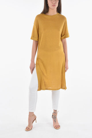 Side Split Flax SLUB Maxi T-Shirt