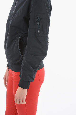 Solid Color BEAVER Bomber with Breast Pocket On the Sleeve