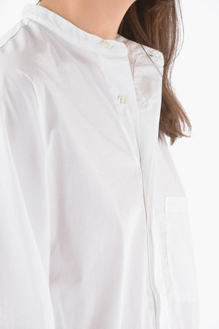 Camicia SPRING Oversized in Popeline di Cotone con Collo alla Coreana