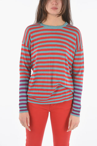 Striped Two-Tone Flax Sweater