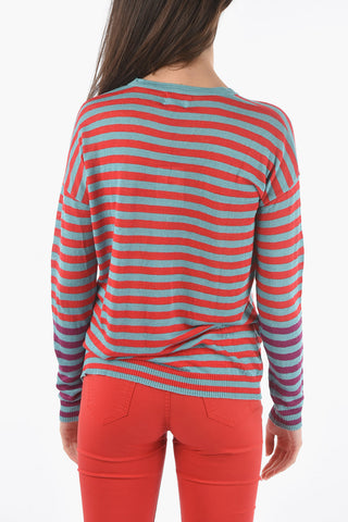 Striped Two-Tone Flax Sweater