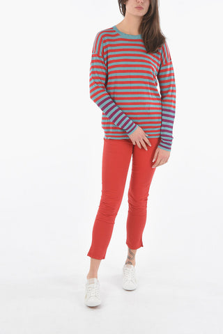 Striped Two-Tone Flax Sweater