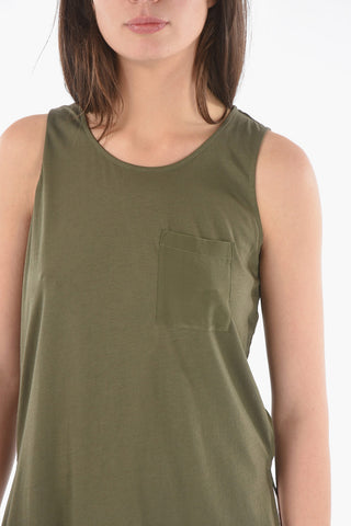 Oversize-Top mit Brusttasche und Seitenschlitzen
