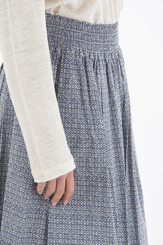 Gonna a Ruota Motivo Diamond Point in Popeline di Cotone