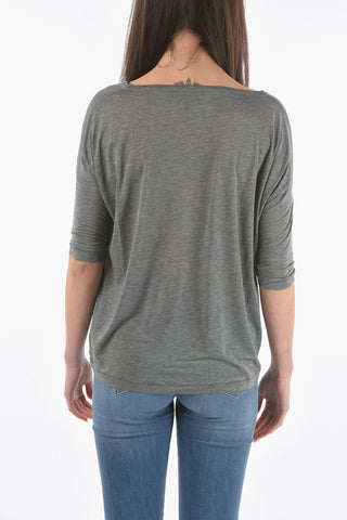 Solid Color Flared T-Shirt