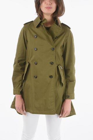 Solid Color Double Breasted Trench