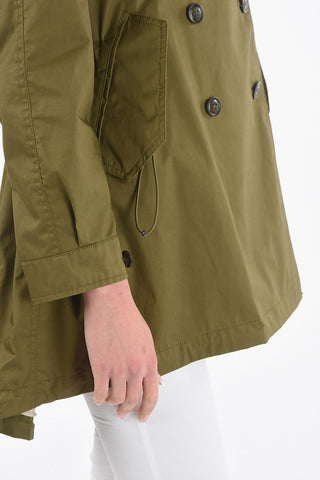 Solid Color Double Breasted Trench