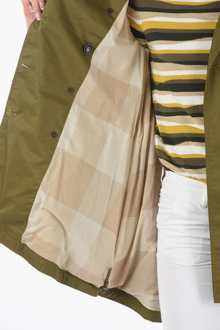 Solid Color Double Breasted Trench