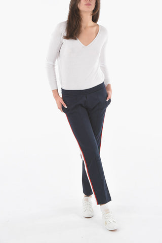 Contrasting Side Band F-WARM-UP Pants with Drawstring Waist